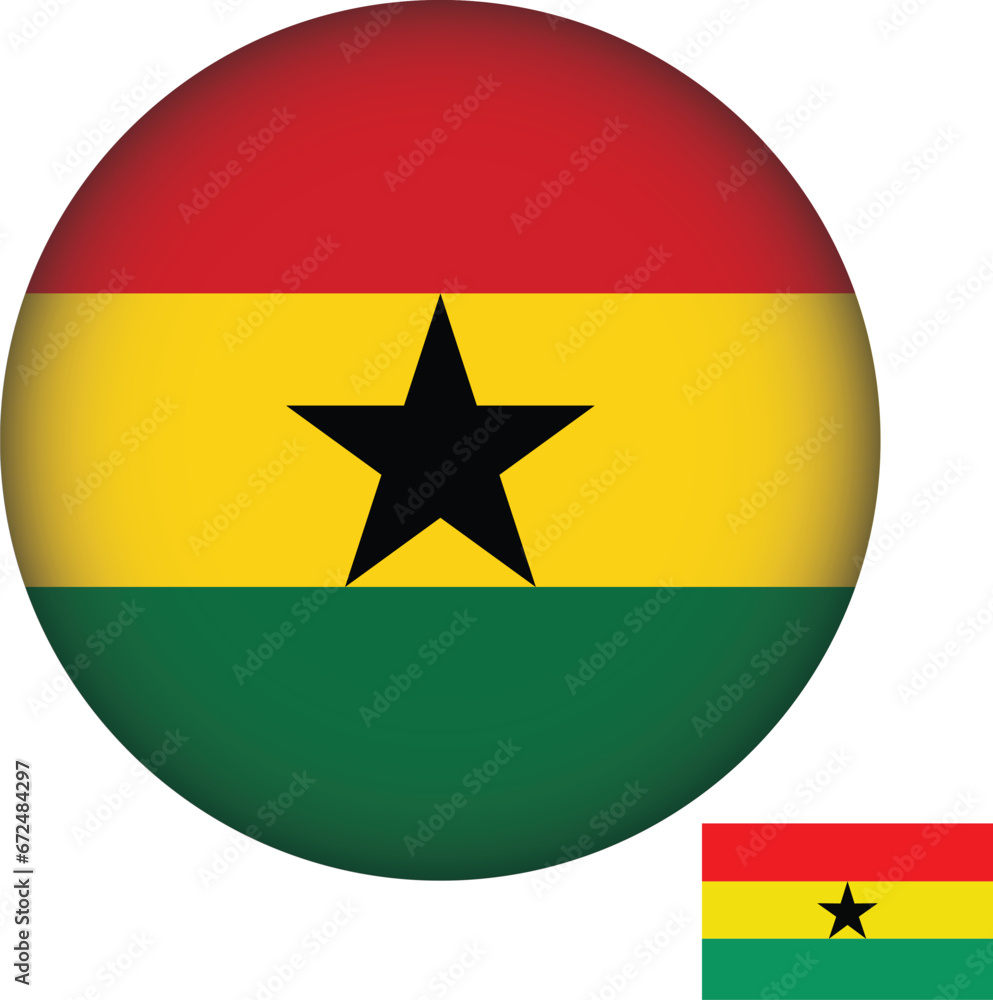 Ghana Flag Round Shape Illustration Vectors Ghana Flag Round Shape Illustration Vectors