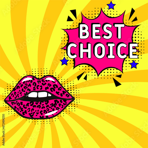 Best Choice. Comic book explosion with text - Best Choice. Vector bright cartoon illustration in retro pop art style. Can be used for business, marketing and advertising. Banner