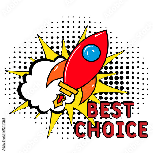 Best Choice. Comic book explosion with text - Best Choice. Vector bright cartoon illustration in retro pop art style. Can be used for business, marketing and advertising.  Banner