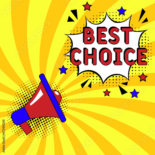Best Choice. Comic book explosion with text - Best Choice. Vector bright cartoon illustration in retro pop art style. Can be used for business, marketing and advertising.  Banner