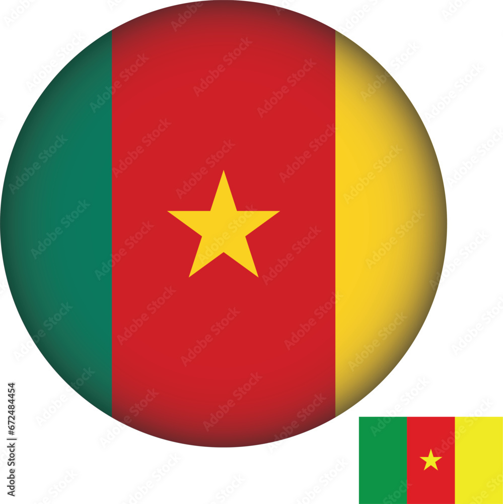 Cameroon Flag Round Shape Illustration Vector Cameroon Flag Round Shape Illustration Vector
