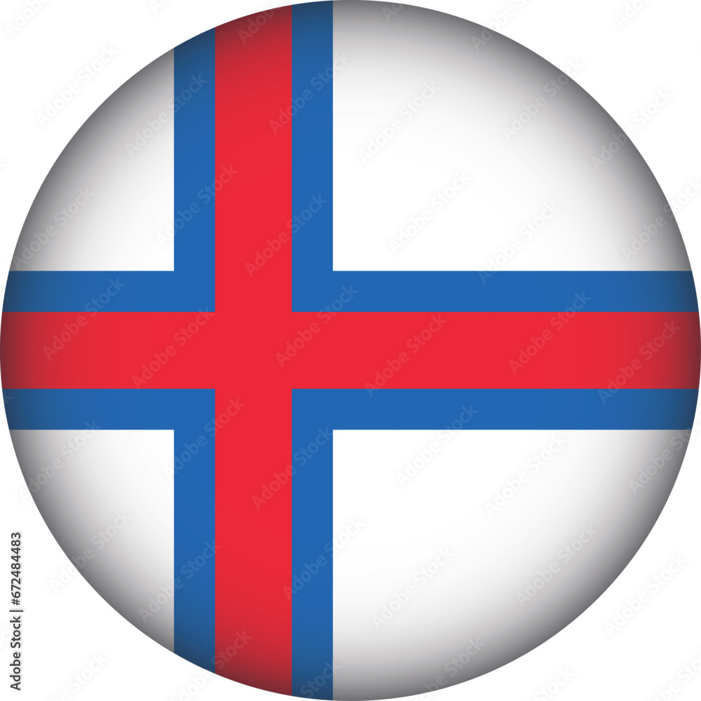 Obraz premium Faroe Islands Flag Round Shape Illustration Vector 