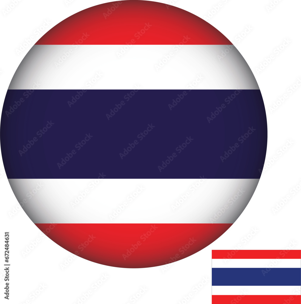 Obraz premium Thailand Flag Round Shape Illustration Vector 