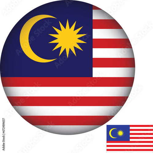 Malaysia Flag Round Shape Illustration Vector 