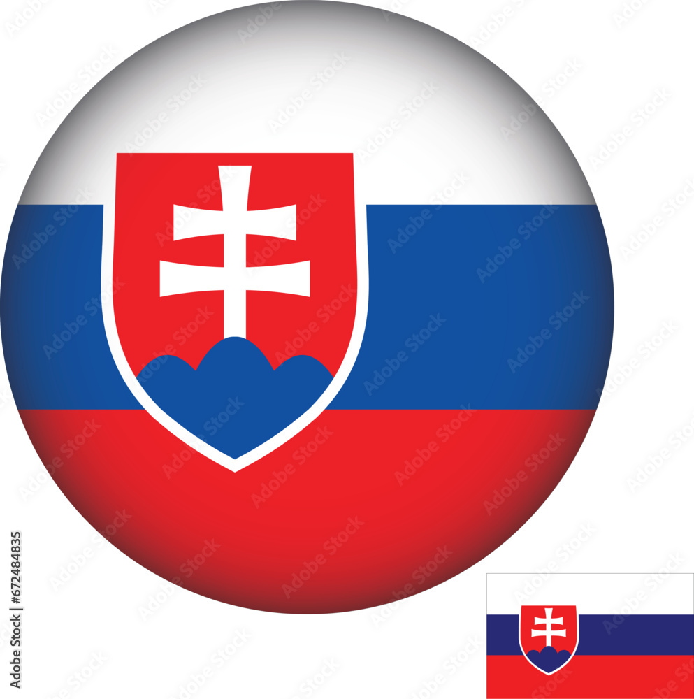 Fototapeta premium Slovakia Flag Round Shape Illustration Vector