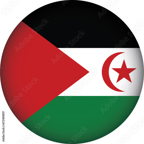 Sahrawi Arab Democratic Republic Flag Round Shape Illustration Vector  photo