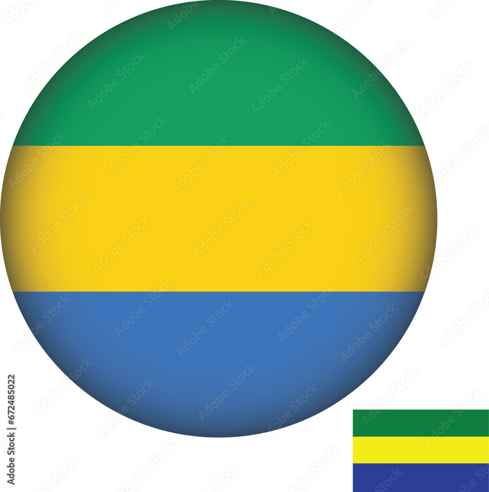 Gabon Flag Round Shape Illustration Vectors Gabon Flag Round Shape Illustration Vectors