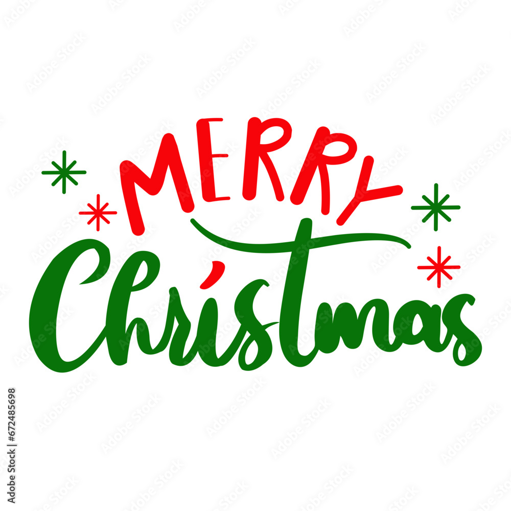 Fototapeta premium merry christmas lettering, merry christmas text, greeting text merry christmas, merry christmas
