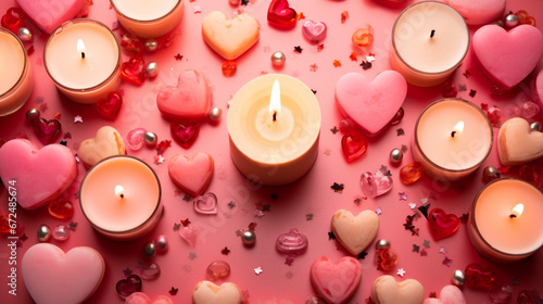 candles on red HD 8K wallpaper Stock Photographic Image 