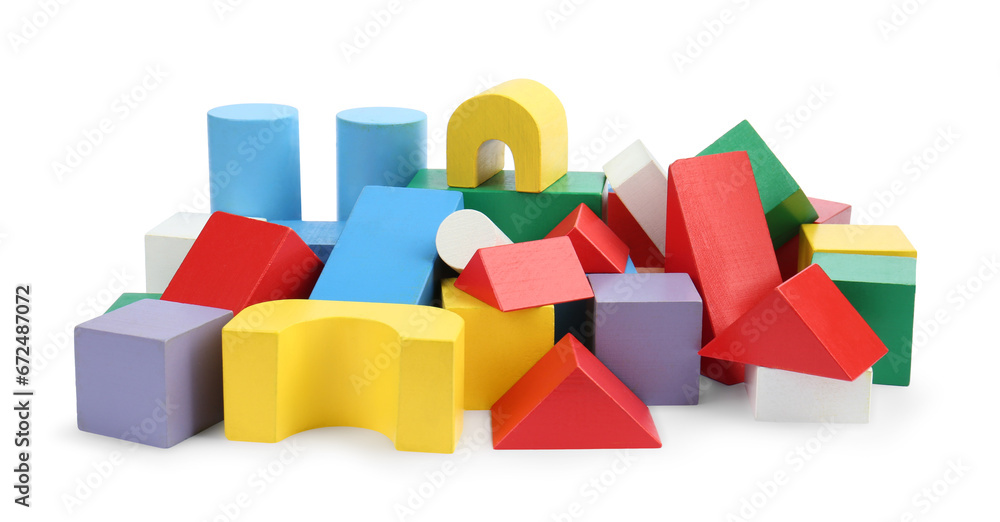 Obraz premium Colorful blocks isolated on white. Children's toys