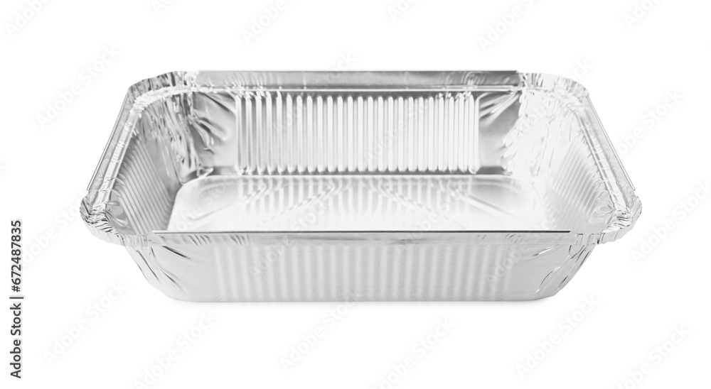 One aluminum foil container isolated on white One aluminum foil container isolated on white