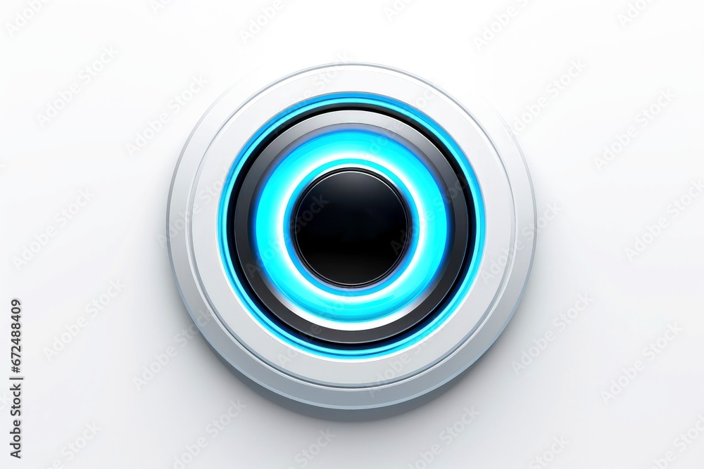 Abstract high tech multicolor button on white background Abstract high tech multicolor button on white background