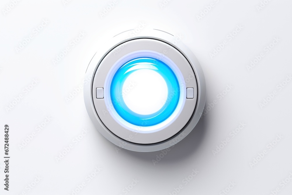 Abstract high tech multicolor button on white background Abstract high tech multicolor button on white background