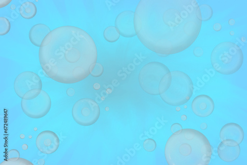 oxygen in water that forms bubbles on a blue background
