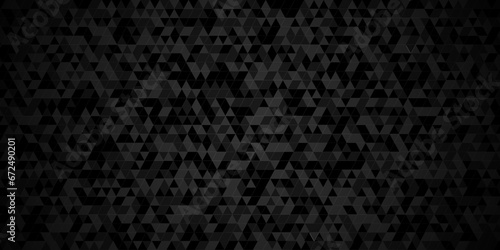 Abstract black wall grid wallpaper and black chain rough backdrop background. Abstract geometric pattern gray and black Polygon Mosaic triangle Background, business and corporate background.