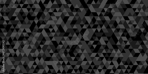 Abstract black wall grid wallpaper and black chain rough backdrop background. Abstract geometric pattern gray and black Polygon Mosaic triangle Background, business and corporate background.