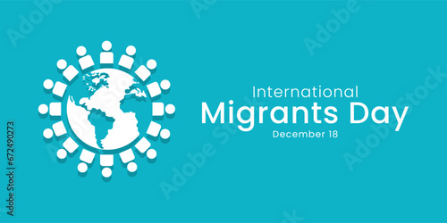 International Migrants Day on December 18th concept banner and poster