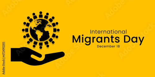 International Migrants Day on December 18th concept banner and poster