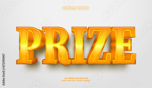 Prize fully editable premium 3d vector text effect 