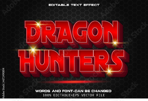 Dragon Hunters Text Effect Modern Style