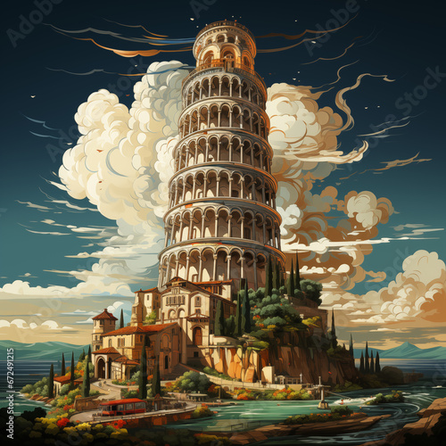 Tower Of Pisa, Illustration