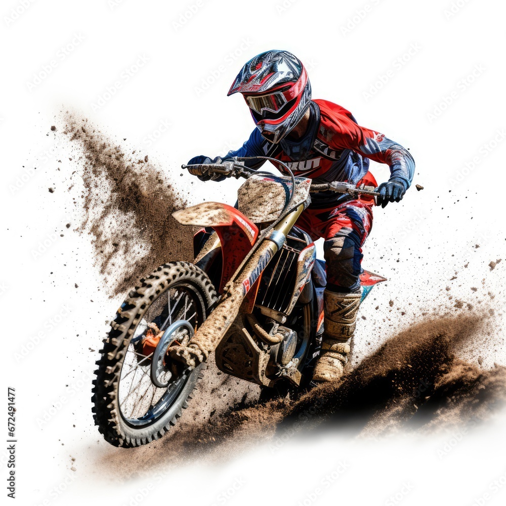 Dirt bike on white background, AI generated Image Dirt bike on white background, AI generated Image