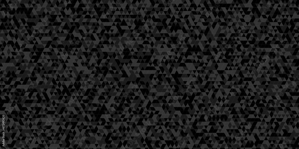 Fototapeta premium Abstract black wall grid wallpaper and black chain rough backdrop background. Abstract geometric pattern gray and black Polygon Mosaic triangle Background, business and corporate background.