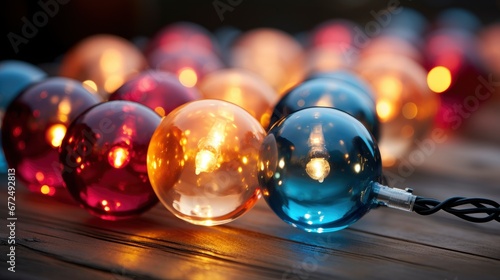 A Close-Up Of Multi-Colored Christmas Lights,Bright Background, Background Hd
