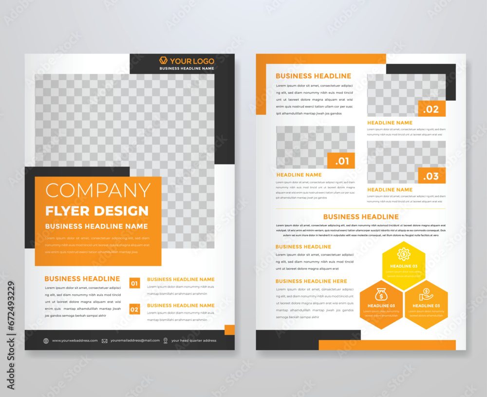 business flyer template vector design with minimalist and modern style