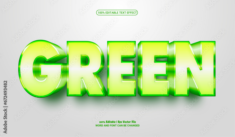 Green fully editable premium 3d vector text effect Green fully editable premium 3d vector text effect