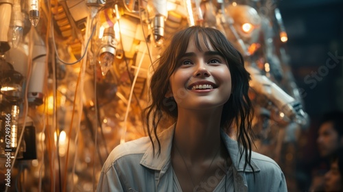 A girl portrait with lights