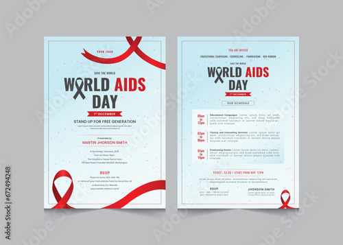  World aids day activity layout template, aids day activities a4 poster or flyer design, vector illustration eps 10 