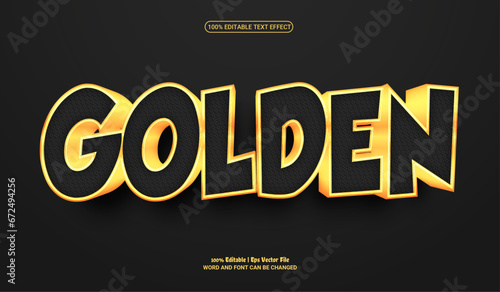 Golden black fully editable premium 3d vector text effect 