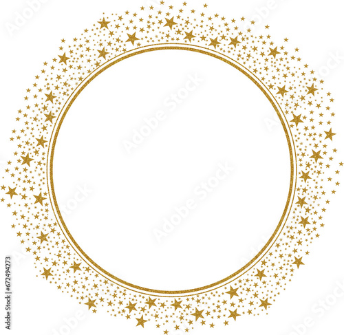 Round frame with double layers with gold stars sprinkles 4