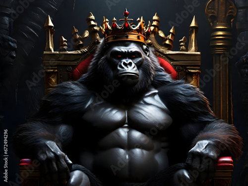 Gorilla Monarch on the Throne of Shadows
