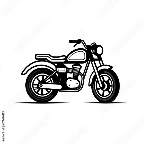 Classic motorbike illustration icon  AI generated Image