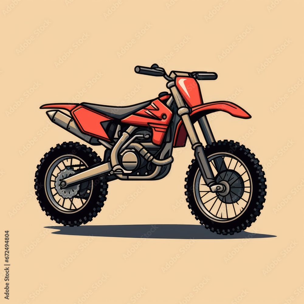 Fototapeta premium Trail bike icon illustration, AI generated Image