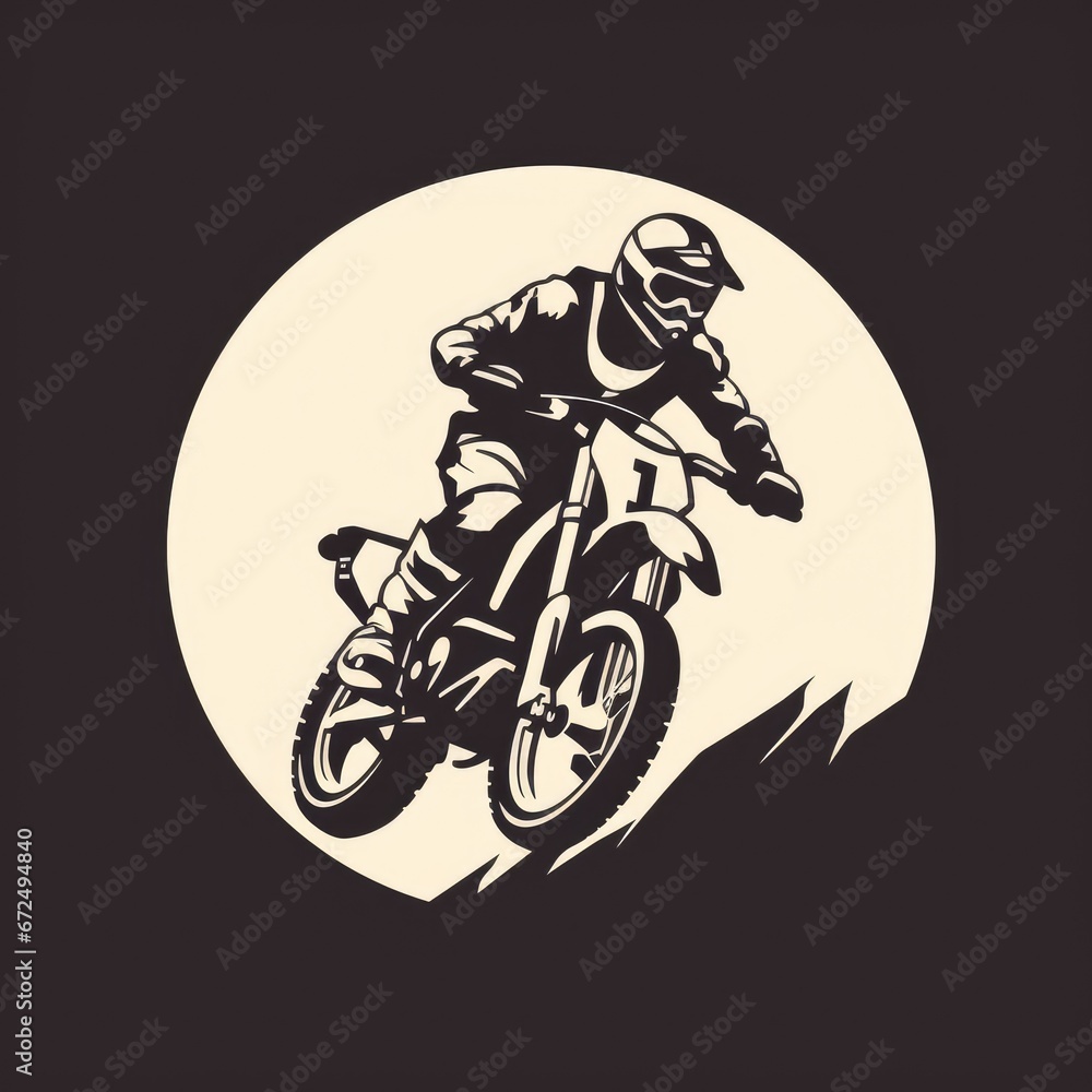 Obraz premium Trail bike icon illustration, AI generated Image