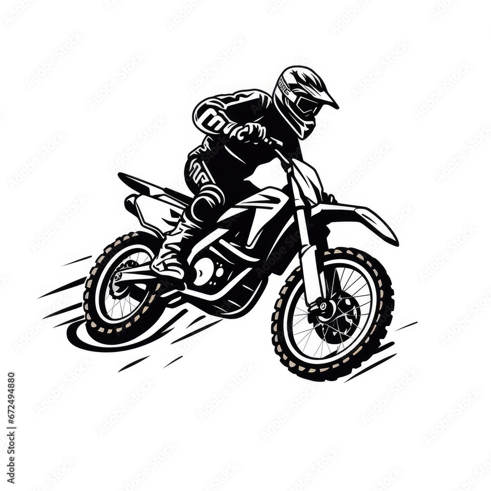 Trail bike icon illustration, AI generated Image Trail bike icon illustration, AI generated Image