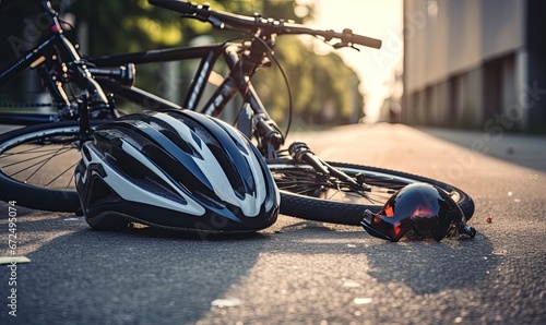 bicycles accident on the road © Cambo27