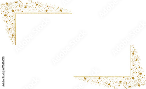 Square or rectangular Gold Frame with Sparkling stars 8