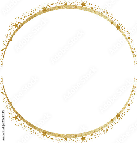 Round frame with double layers with gold stars sprinkles 9