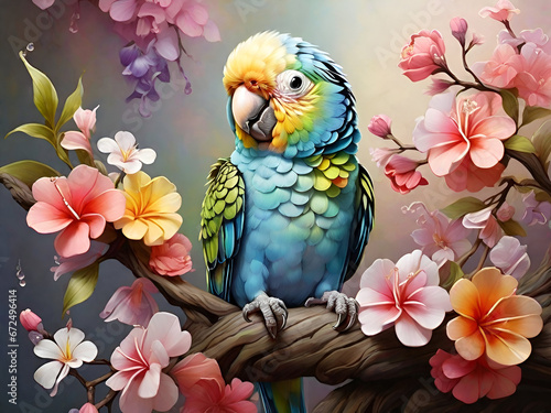 A beautiful parakeet birds ‍generative Ai