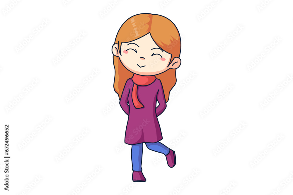 Cute Winter Kids Cartoon Character Design Cute Winter Kids Cartoon Character Design