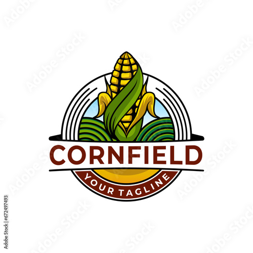Vintage Logo Corn Vector illustration
