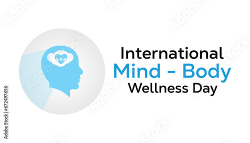 Vector illustration on the theme of International Mind and Body wellness day observed each year during January.banner, Holiday, poster, card and background design.