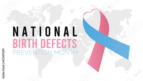 Vector illustration on the theme of National Birth Defects Prevention month observed each year during January.banner, Holiday, poster, card and background design.