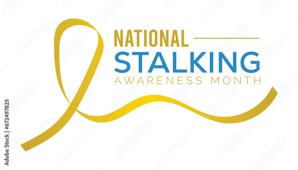 Vector illustration on the theme of National Stalking awareness month observed each year during January.banner, Holiday, poster, card and background design. Vector illustration on the theme of National Stalking awareness month observed each year during January.banner, Holiday, poster, card and background design.