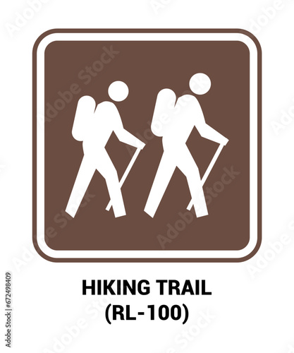 hiking trail vector sign, Motorist Services and Recreation Signs