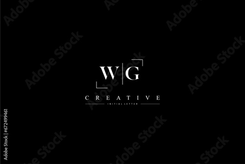 minimalist WG initial logo with simple vertical stroke line in black